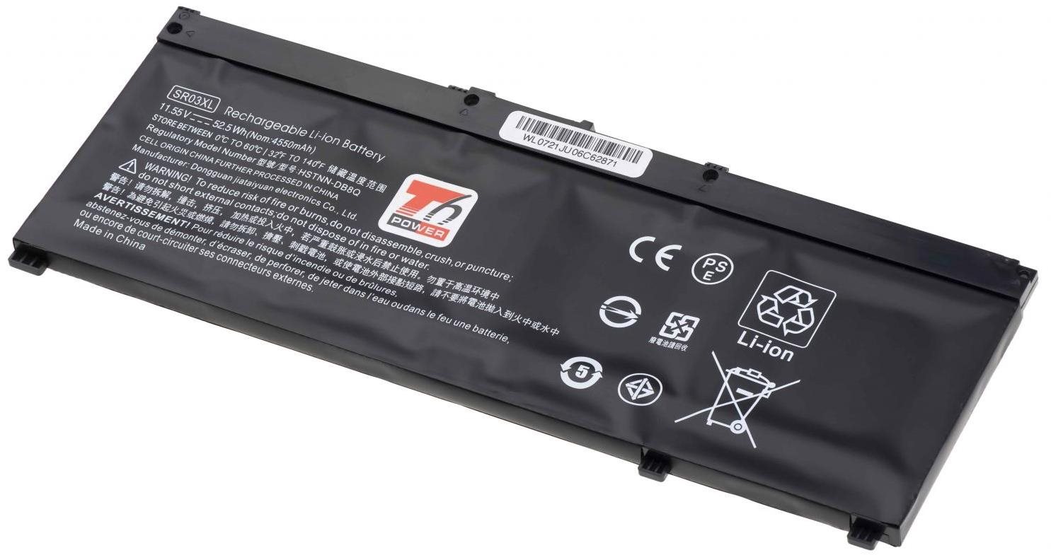 T6 Power pro Hewlett Packard Pavilion Gaming 17-cd1000 serie, Li-Poly, 11,55 V, 4550 mAh (52,5 Wh),