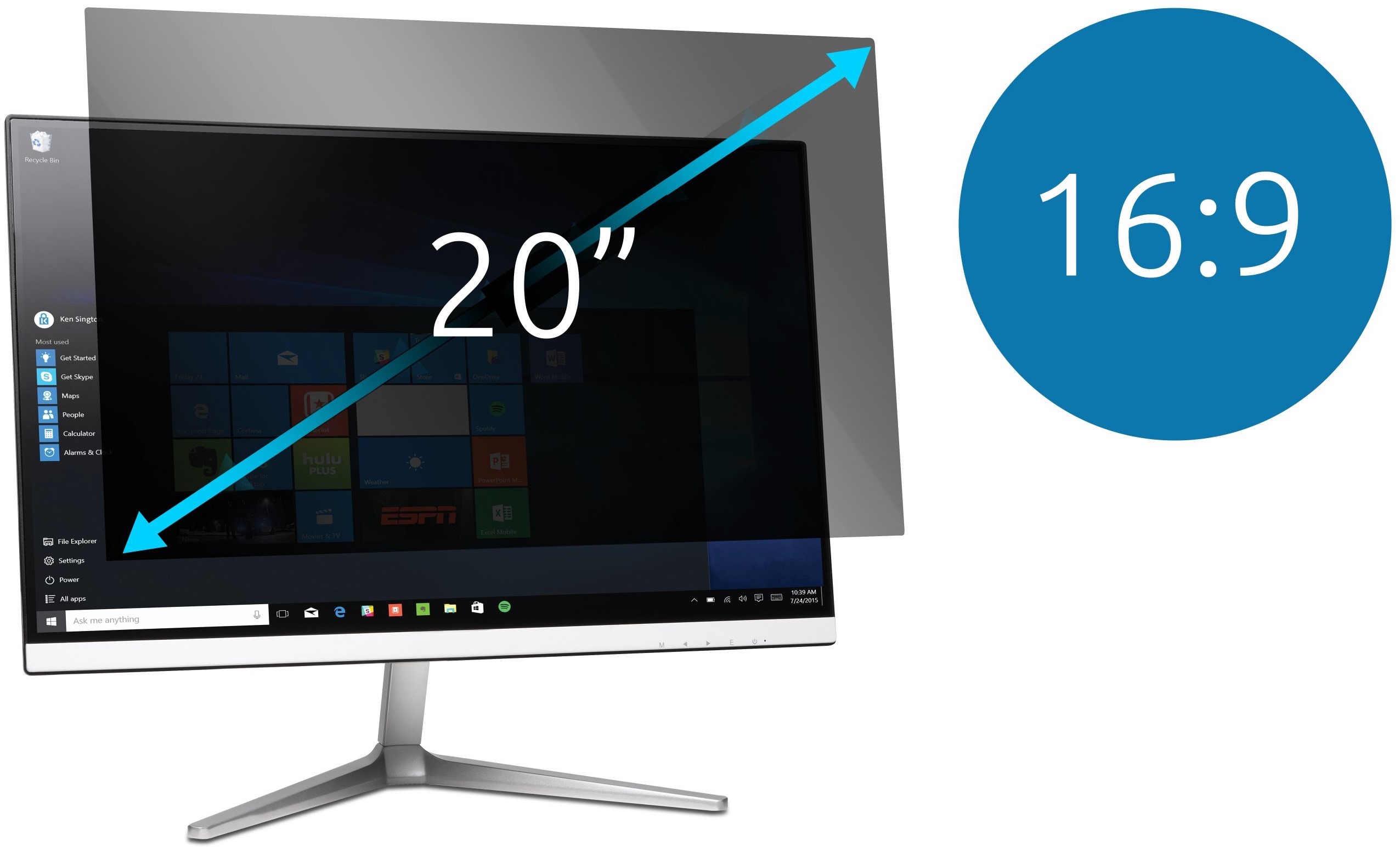 Kensington pro 20", 16:9, dvousměrný, odnímatelný