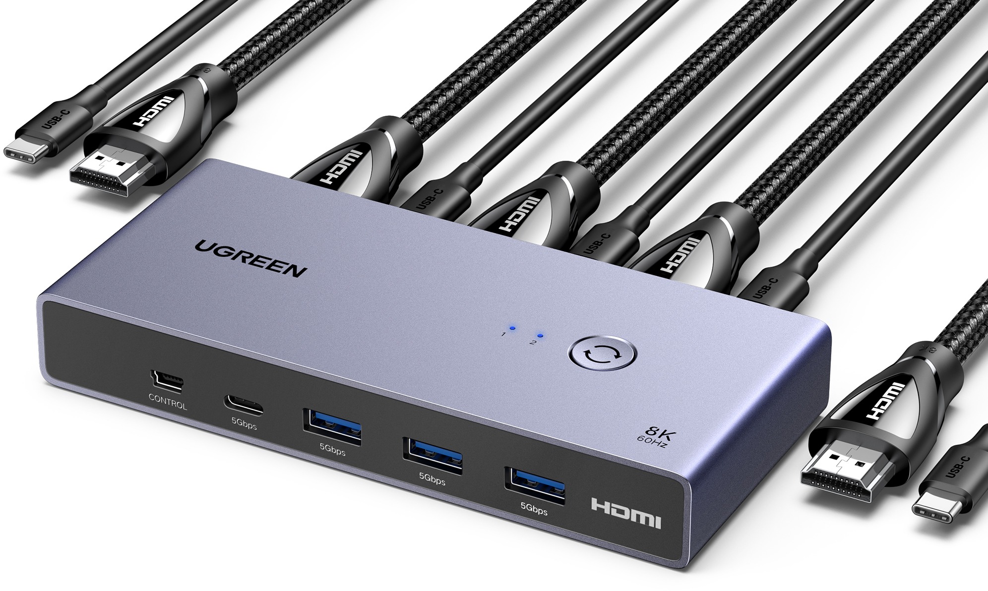 UGREEN HDMI 2.1 KVM Switch 2 In 1 Out