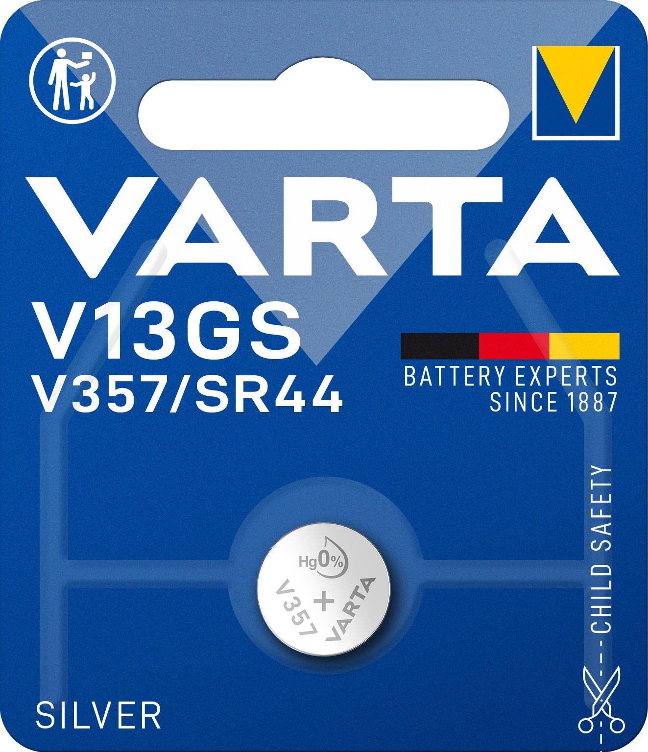 VARTA speciální baterie s oxidem stříbra V13GS/V357/SR44 1ks