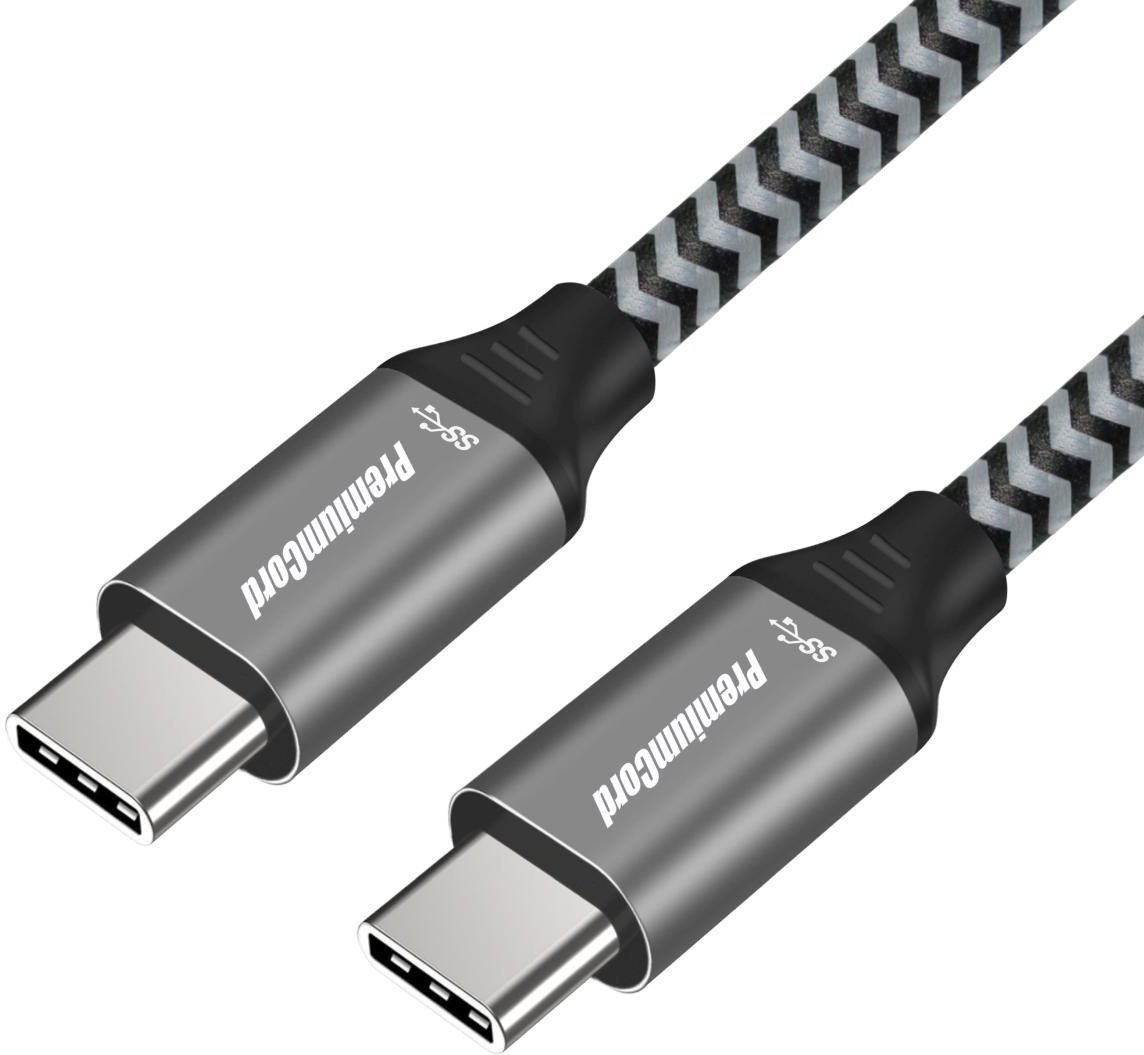 PremiumCord Kabel USB 3.2 Gen 1 USB-C male - USB-C male, bavlněný oplet 1m