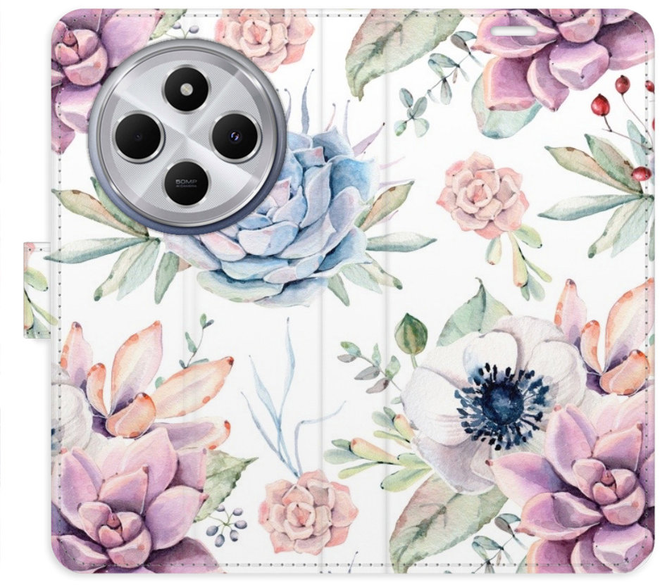 iSaprio Flip pouzdro Succulents Pattern pro Xiaomi Redmi 14C / Poco C75